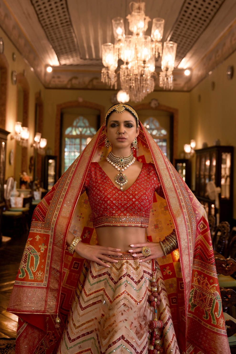 Sunlit Ombre Orange Silk Lehenga Choli - LaVante Fashion