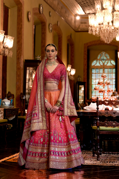 Majestic Magenta Pink Designer Silk Lehenga - LaVante Fashion