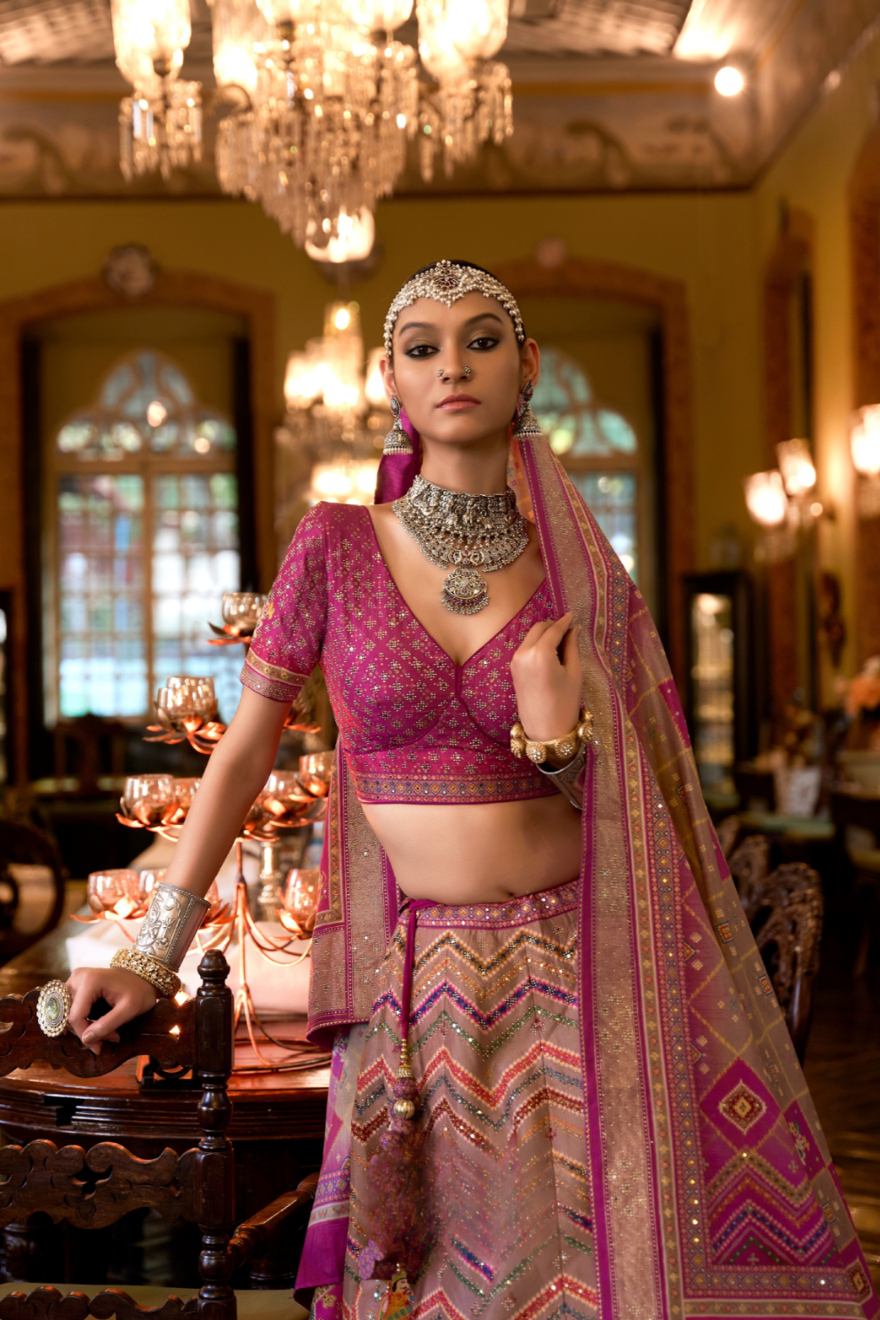 Radiant Pink Silk Lehenga For Special Occasions - LaVante Fashion