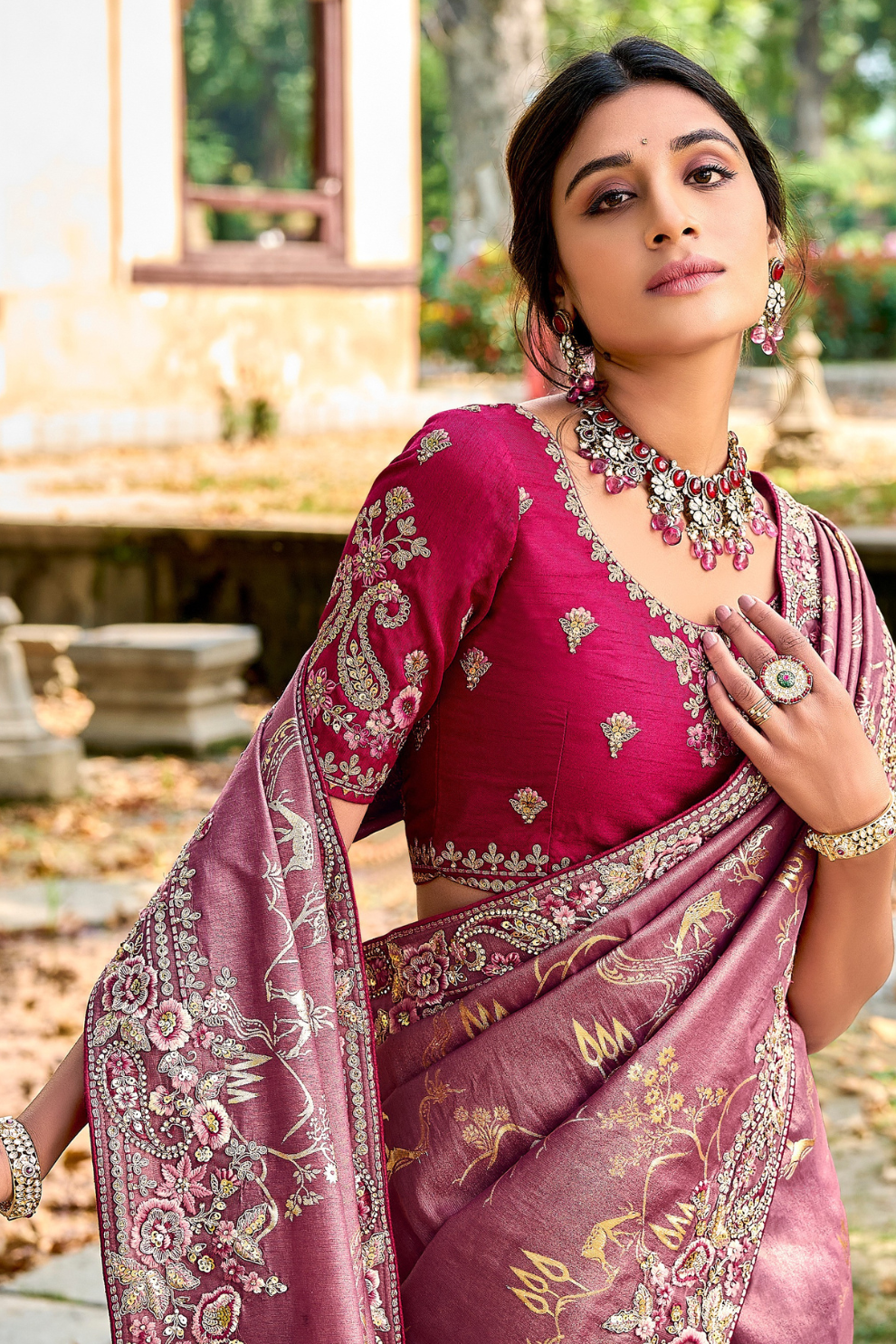 Dramatic Sparkle in Heavy Sequins Embroidered Silk Elegance