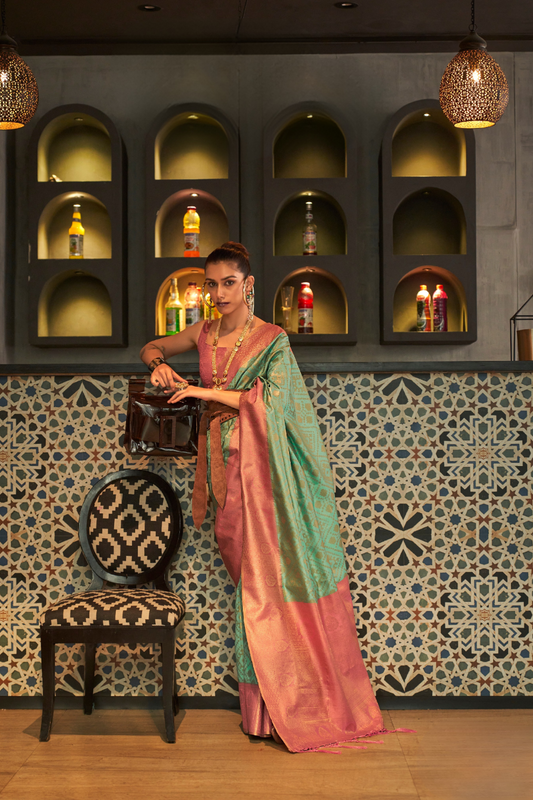 Traditional Kanjivaram Silk Saree with Rich Zari Weaving