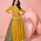 Draped in Sunshine A Designer Yellow Viscose Suit of Pure Elegance