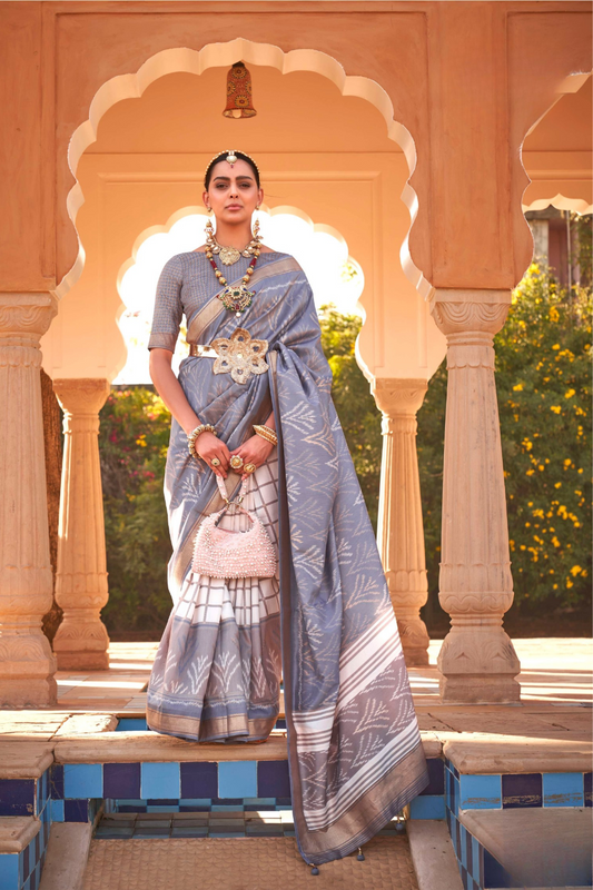 Elegant Soft Kachhi Silk Saree with Designer Finish