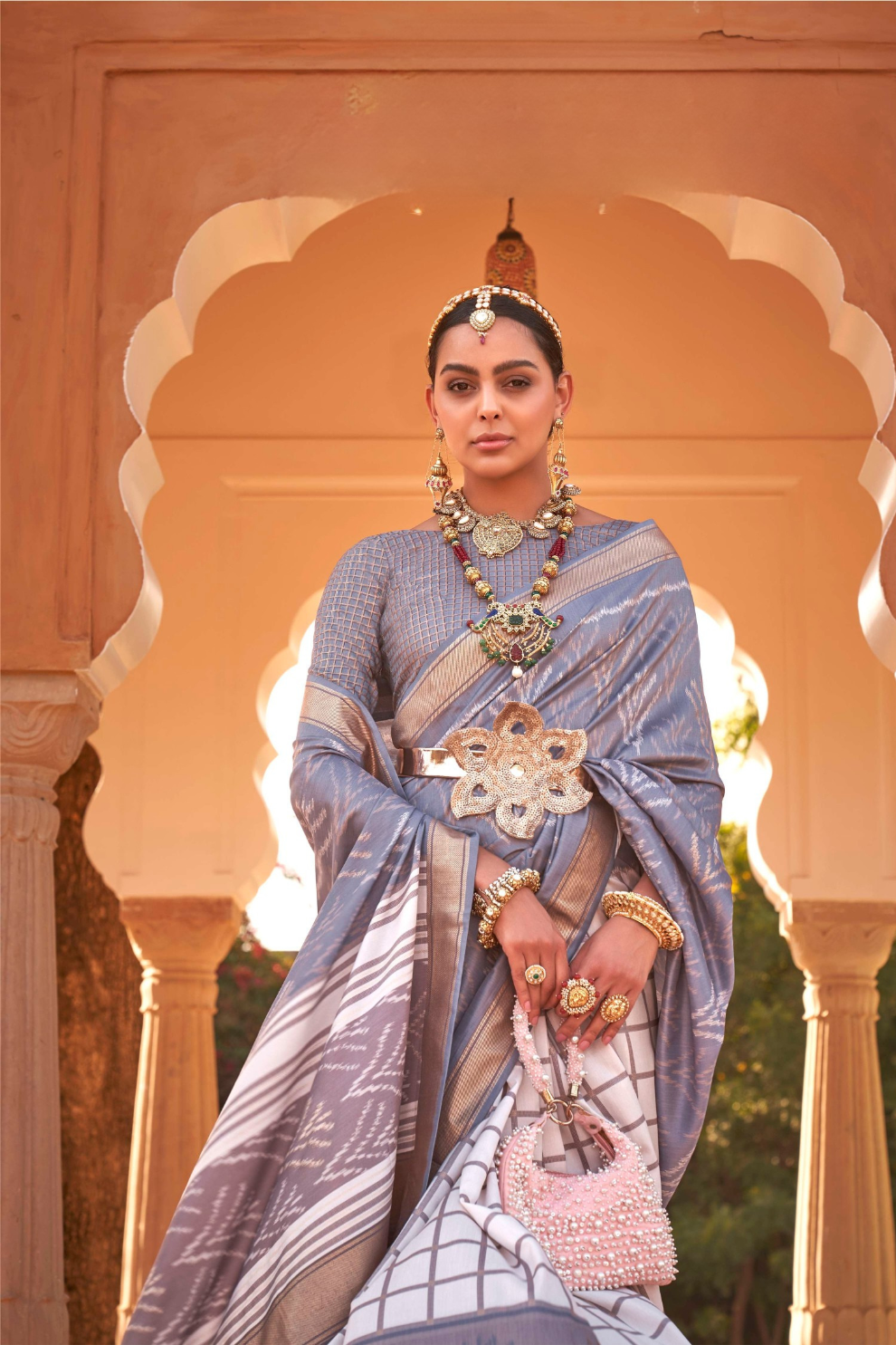 Elegant Soft Kachhi Silk Saree with Designer Finish