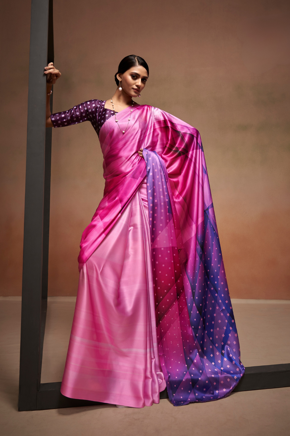 Soft Satin Fabric with Elegant Digital Print - LaVante Fashion