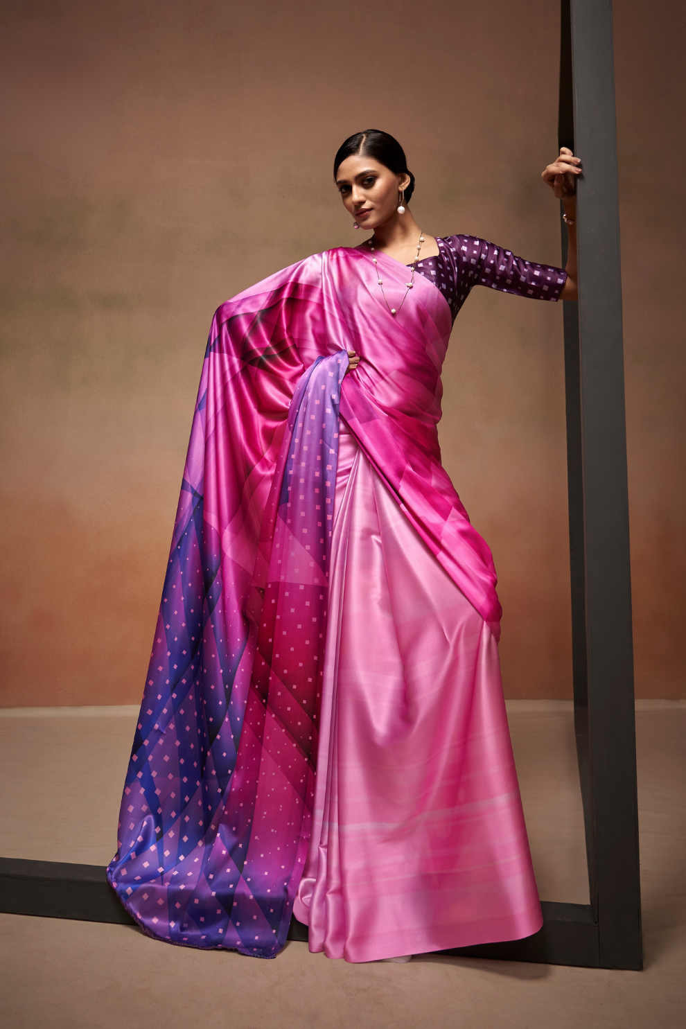 Soft Satin Fabric with Elegant Digital Print - LaVante Fashion