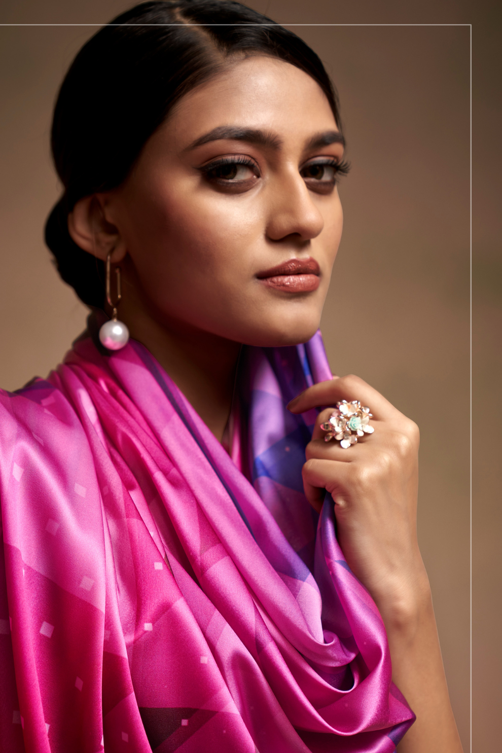 Soft Satin Fabric with Elegant Digital Print - LaVante Fashion