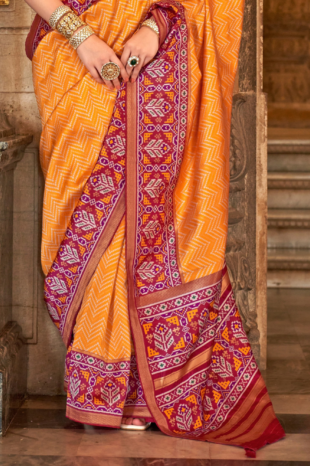 Vibrant Digital Printed Art Silk Saree with Contemporary Design