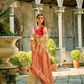 Elegant Soft Tissue Silk Draped in Traditional Zari Work - LaVante Fashion