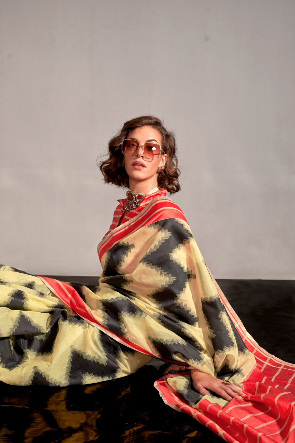 Banarasi Silk Saree with Zari Border and Rich Pallu