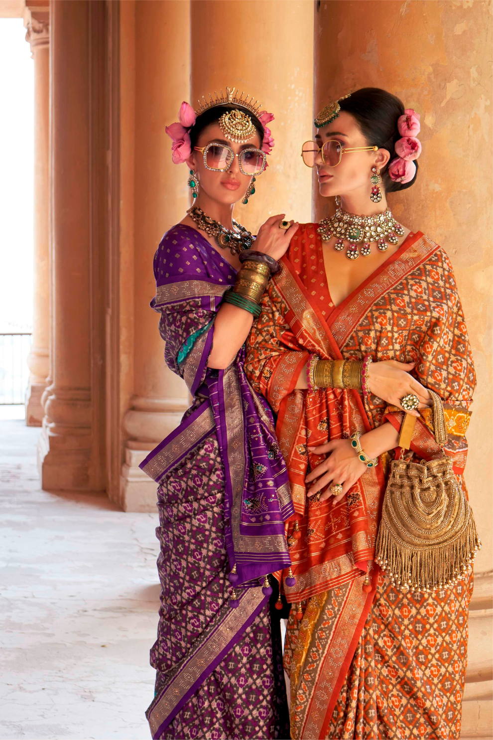 Super Poly Viscose Silk Saree with Traditional Patola Design - LaVante Fashion