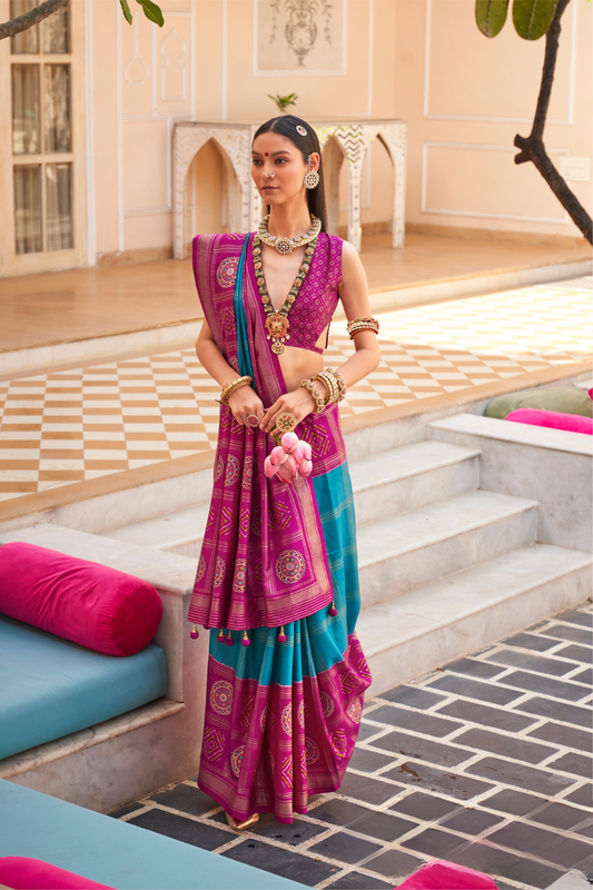 Classic Patola Motif Silk Saree for Festive Occasions