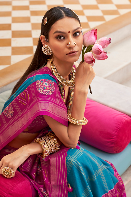 Classic Patola Motif Silk Saree for Festive Occasions