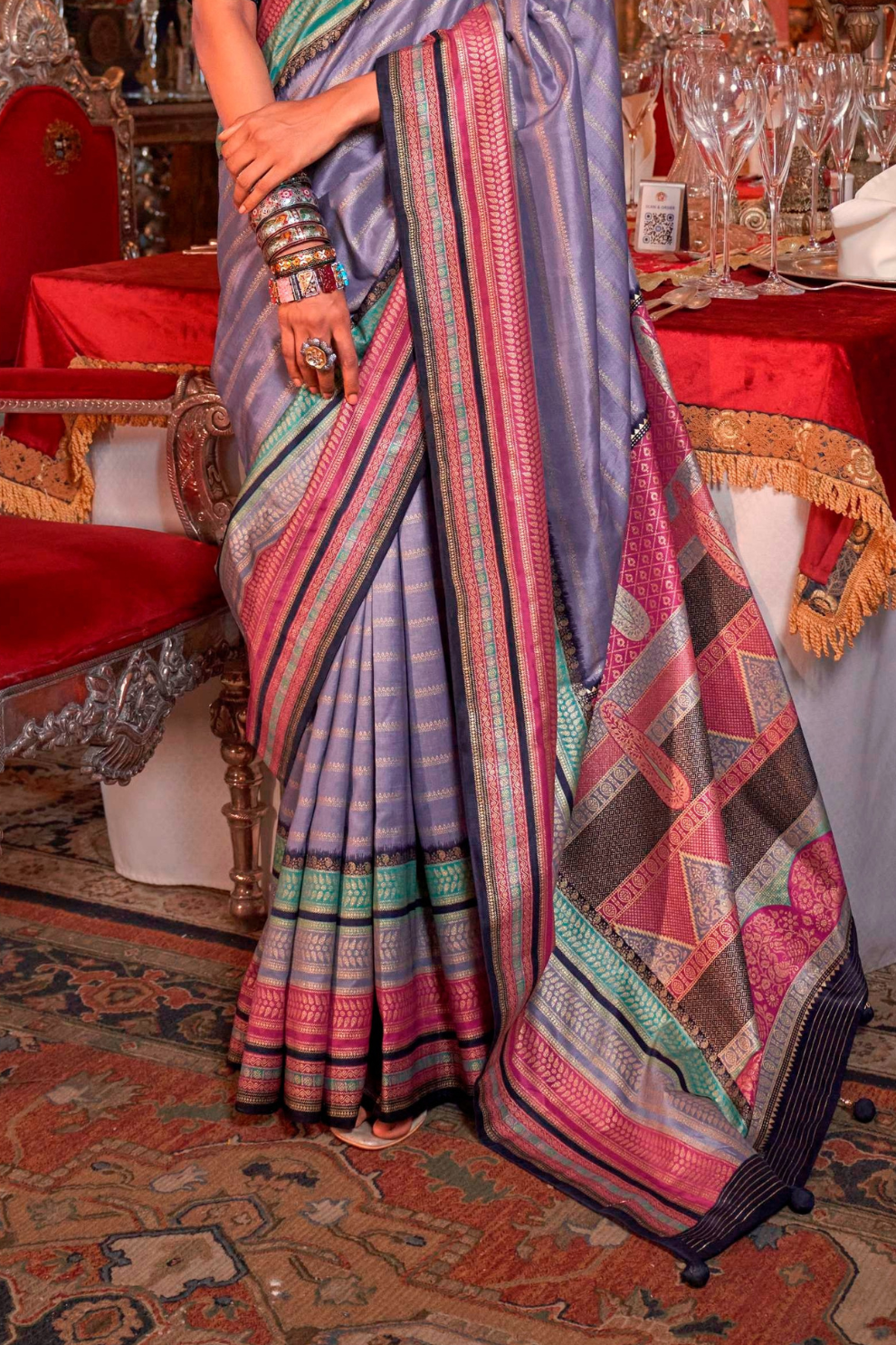 Super V.B. Silk Saree with Elite Gold Finish - LaVante Fashion