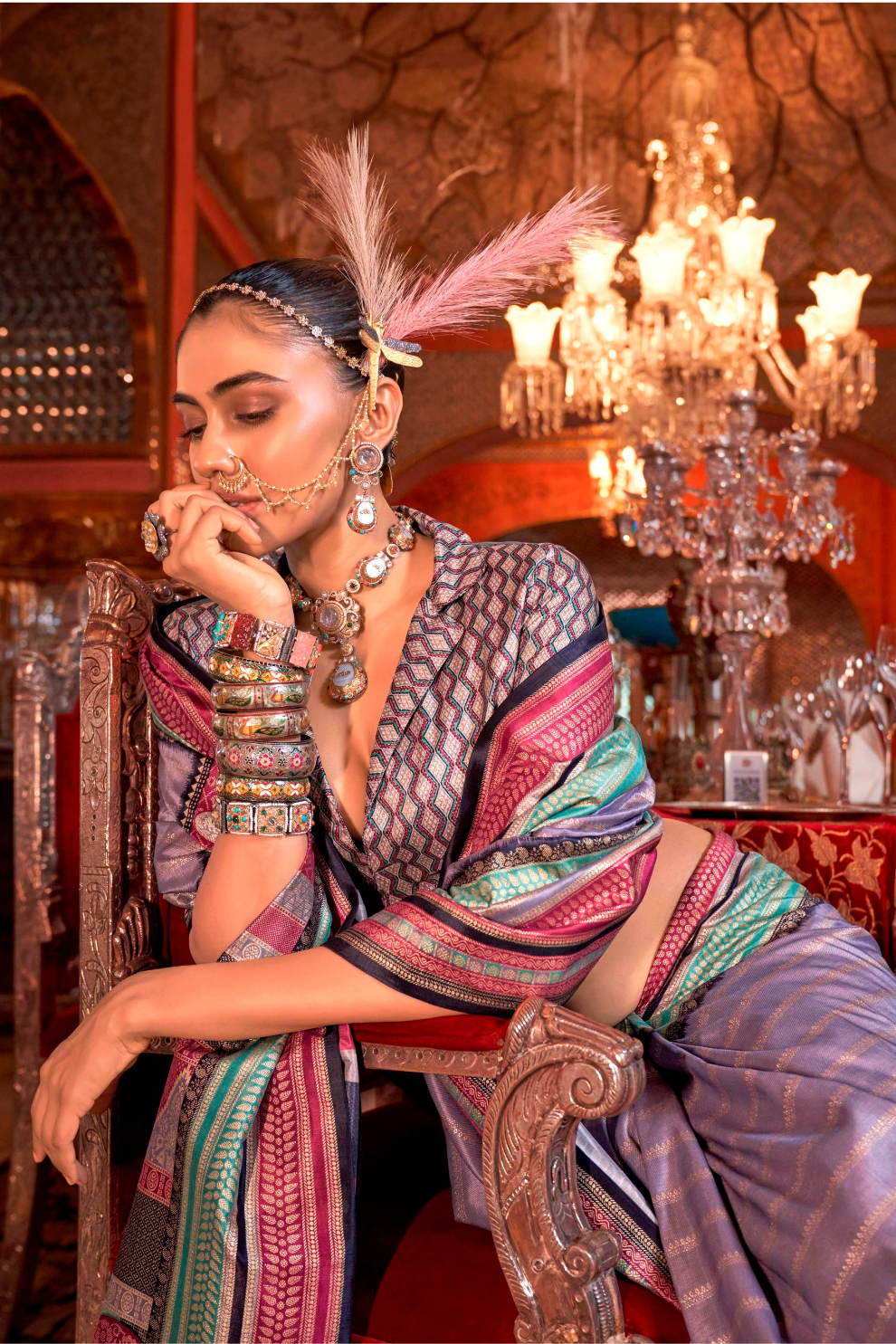 Super V.B. Silk Saree with Elite Gold Finish - LaVante Fashion