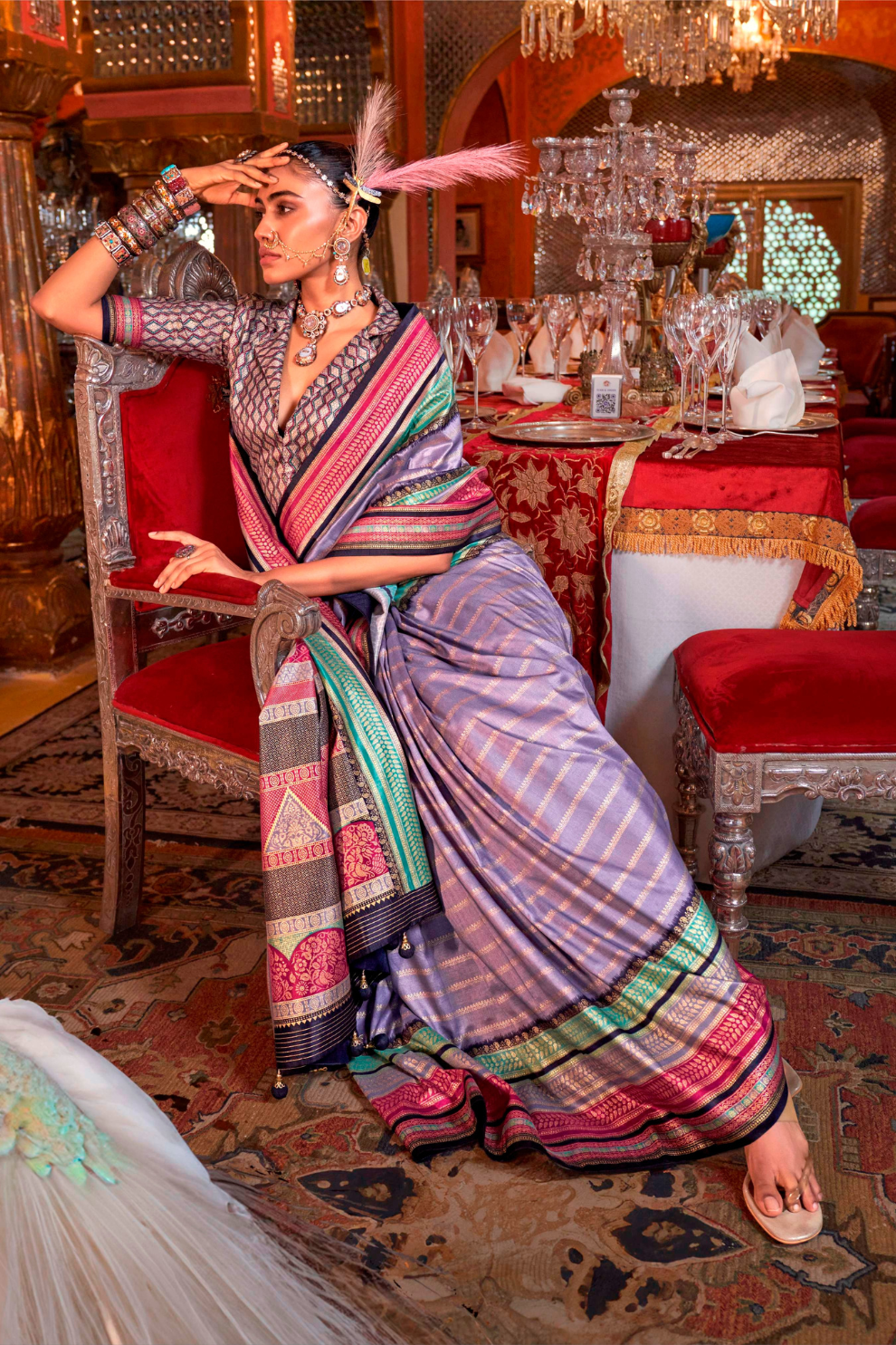 Super V.B. Silk Saree with Elite Gold Finish - LaVante Fashion