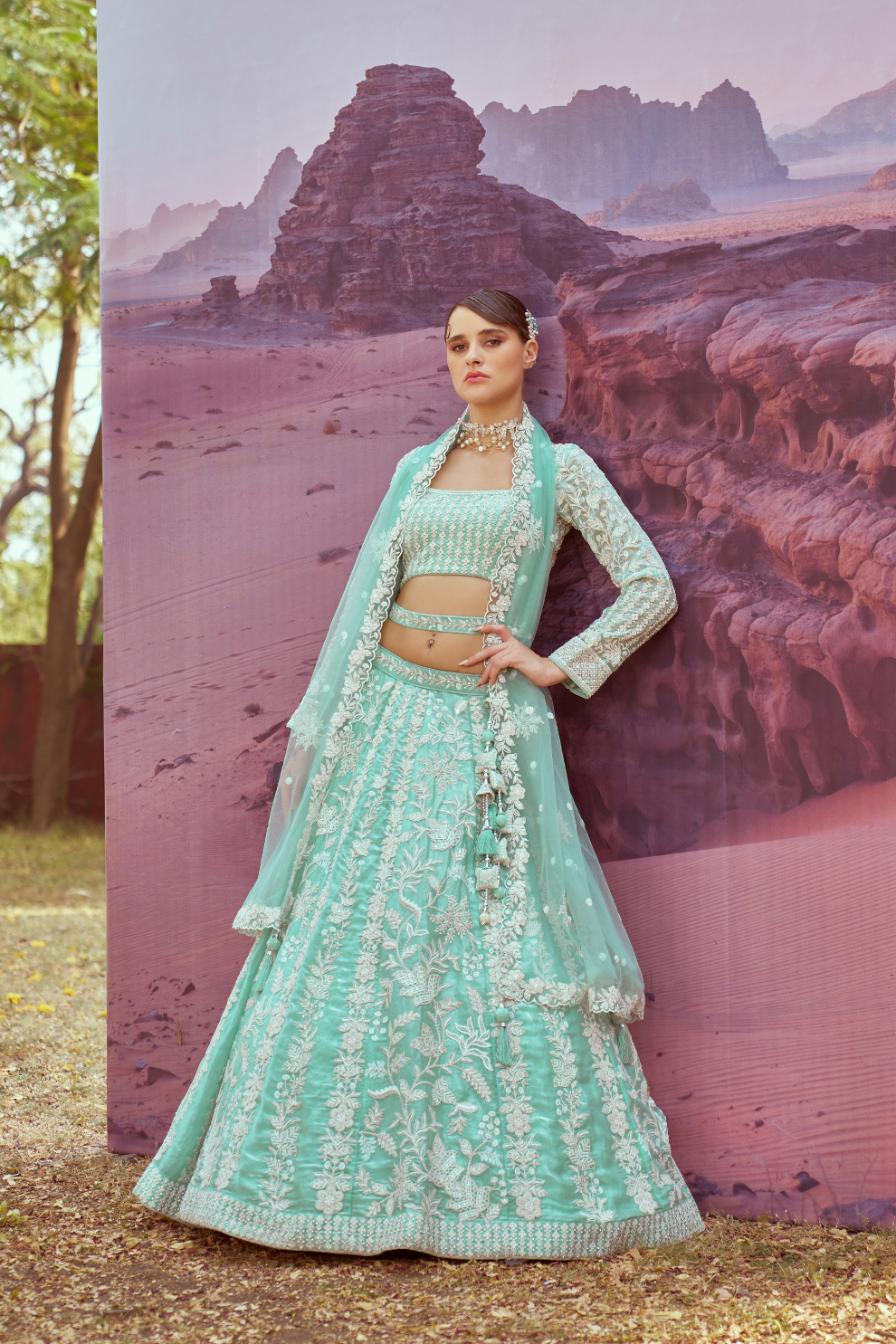 Elegant Organza Lehenga Choli with Sequin Embroidery