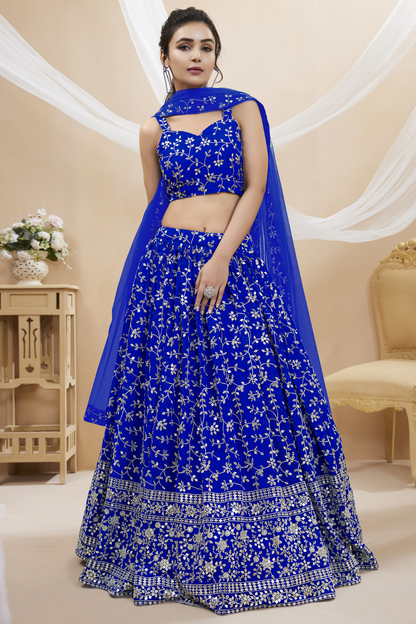Stunning Lehenga Set with Sequins & Zari Embroidered Work