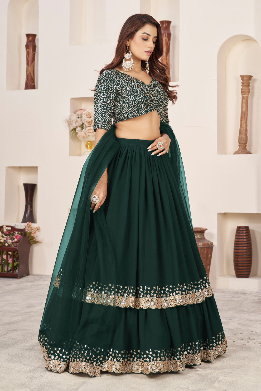 Graceful Ensemble with Sequins and Zari Embroidered Work