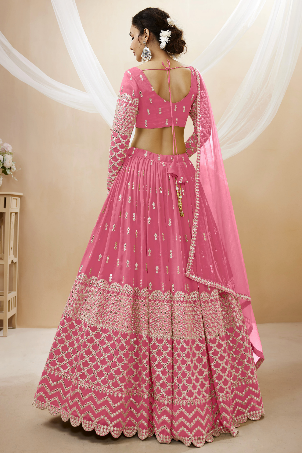 Designer Georgette Lehenga and Soft Net Dupatta Ensemble