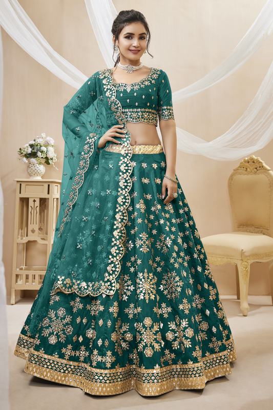 Elegant Embroidered Flared Lehenga Choli Set with Dupatta