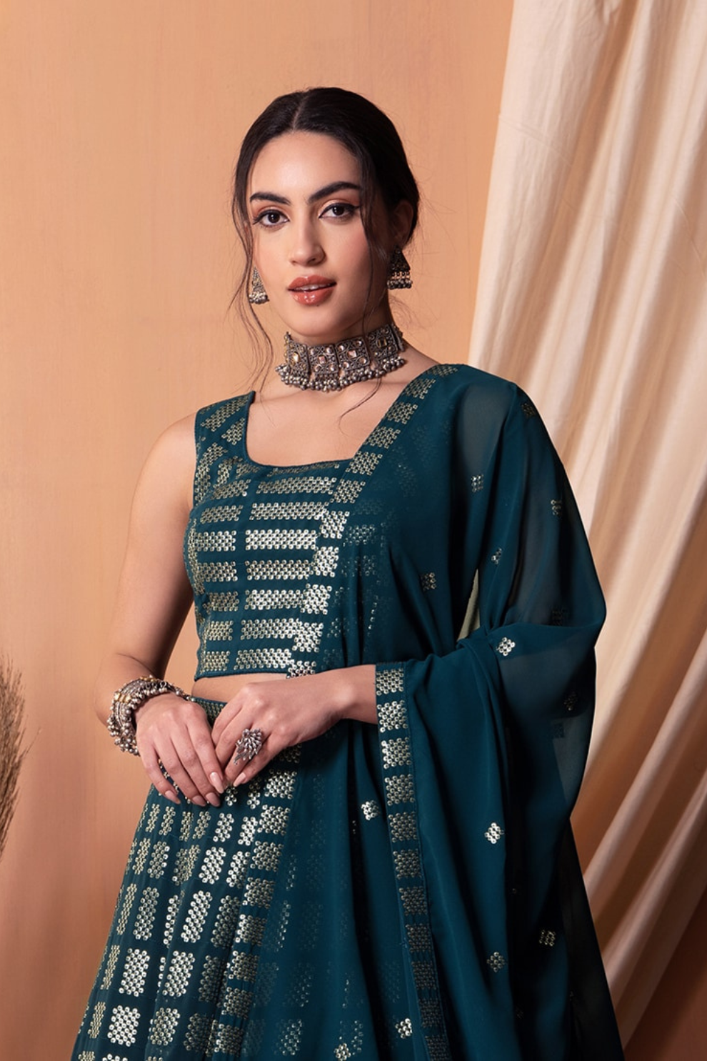 Stunning Georgette Embroidered Lehenga Choli for Wedding