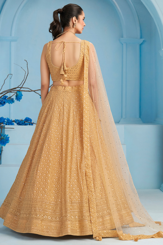 Elegant Wedding Wear Lehenga Choli with Intricate Georgette Embroidery