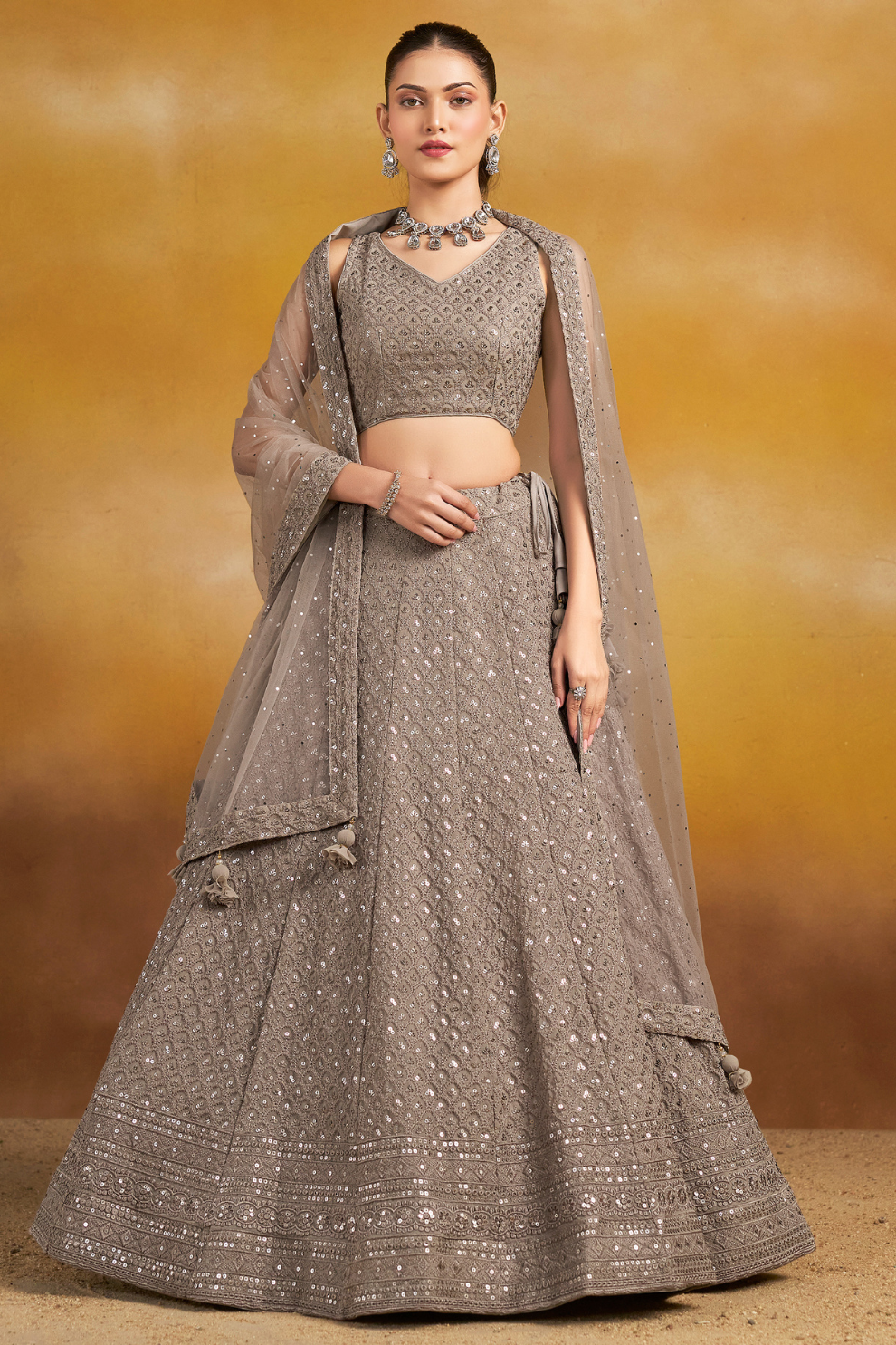 Ornate Thread and Sequin Embroidered Festive Lehenga Choli