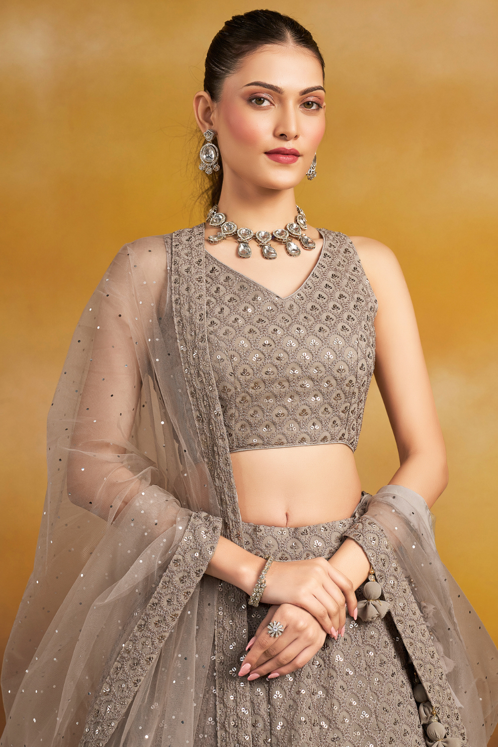 Ornate Thread and Sequin Embroidered Festive Lehenga Choli