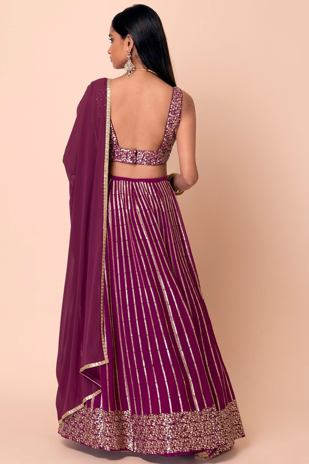 Graceful Zari & Sequins Embroidered Lehenga for Festive Occasions