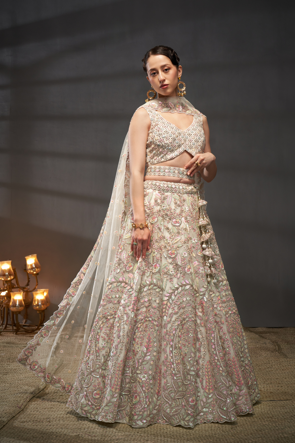 Designer Net Lehenga Choli with Elegant Embroidery