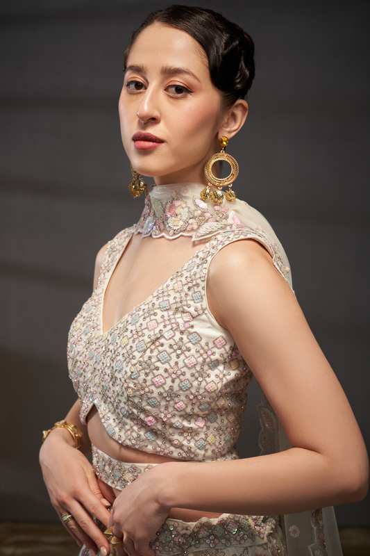 Designer Net Lehenga Choli with Elegant Embroidery