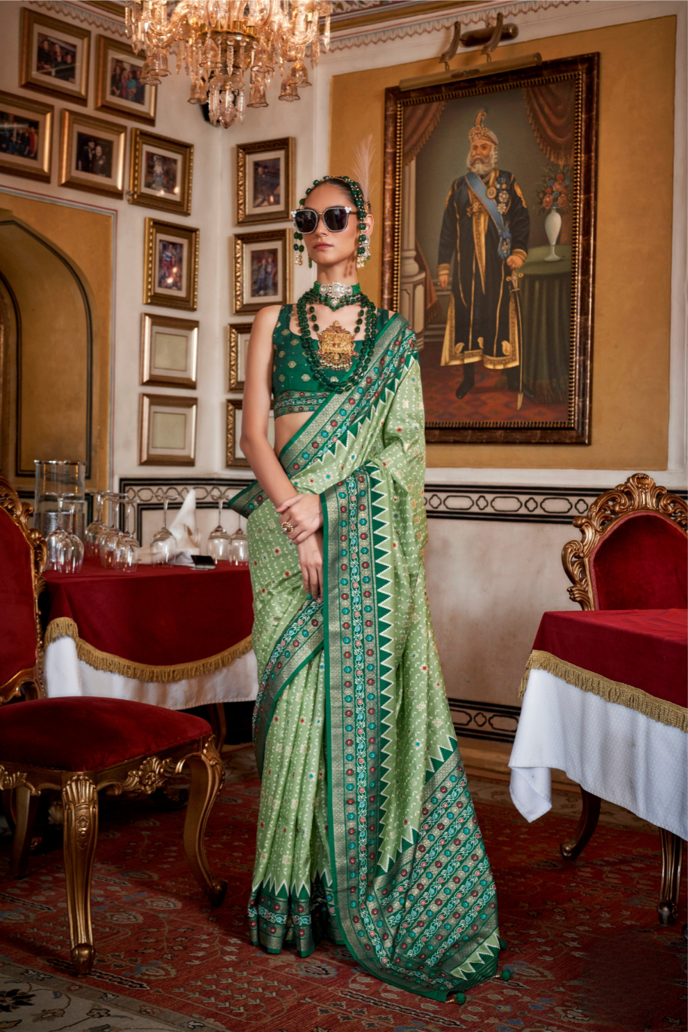 Soft Viscose Silk Woven Printed Patola Designed Saree