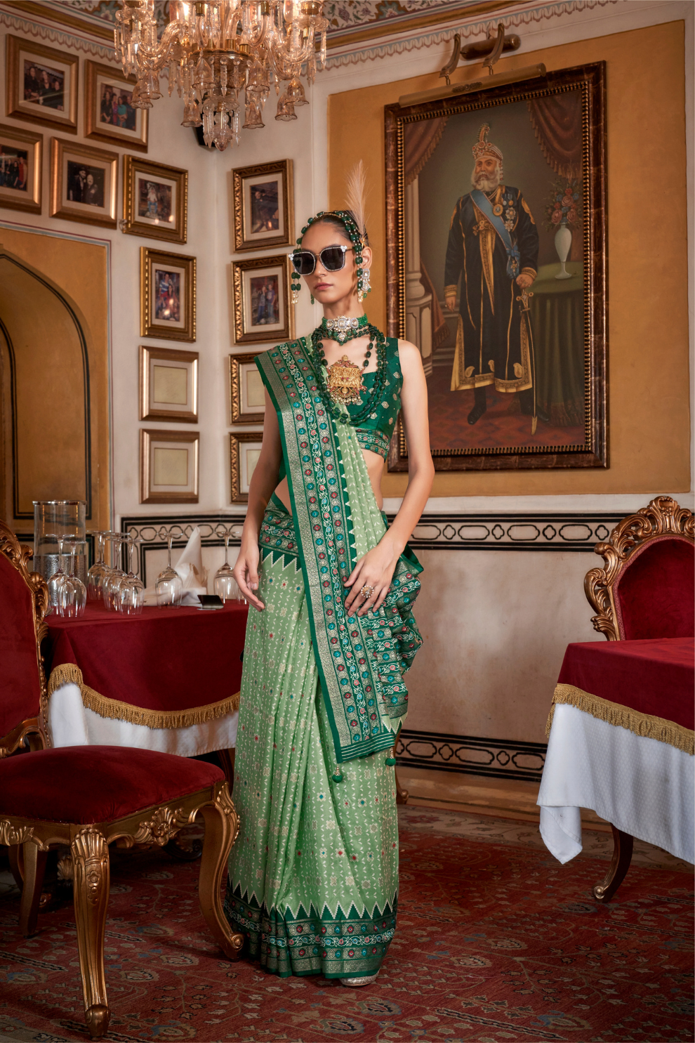 Soft Viscose Silk Woven Printed Patola Designed Saree