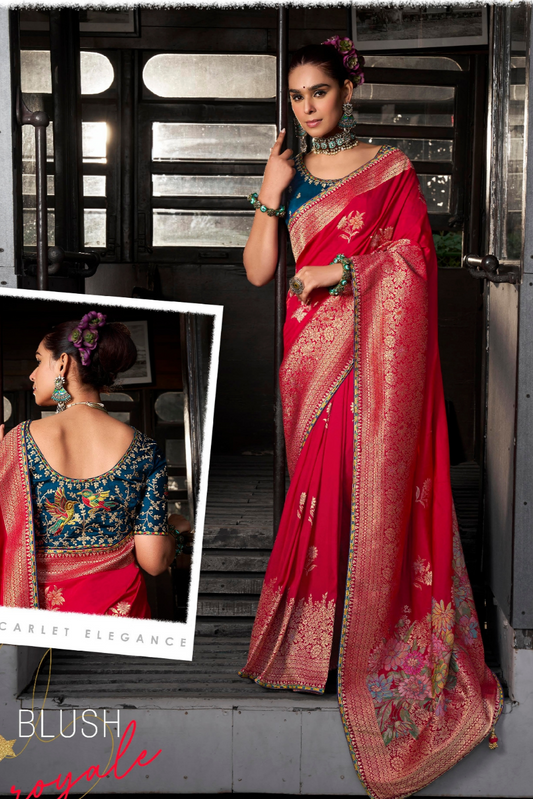 Soft Dola Viscose Silk Saree with 3D Weaved Pallu - LaVante Fashion