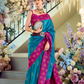 Soft Silk Saree with Traditional Ikkat Border - LaVante Fashion