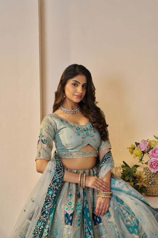 Peacock Embroidered Bridal Lehenga – A Signature Piece from The Rajsi Haathi Collection