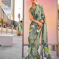 Stylish Swiss Satin Saree with Premium Digital Artwork Prints