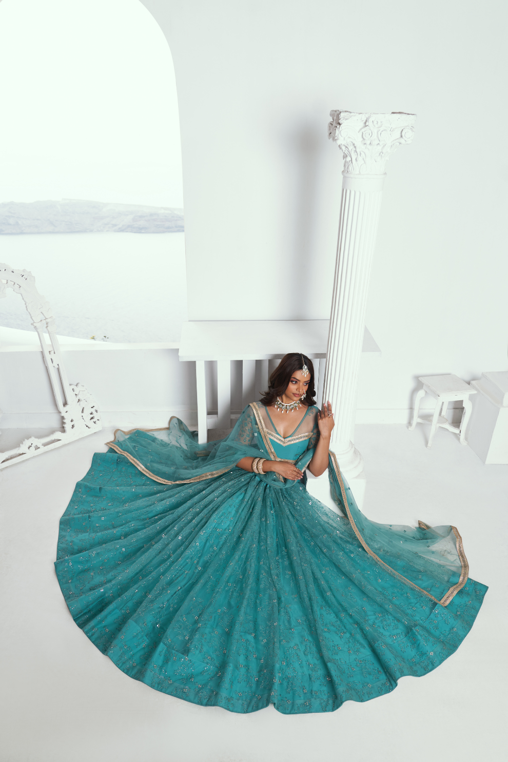 Graceful Net Lehenga Choli with Intricate Embroidery for Engagement Wear