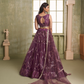 Stylish Wine Embroidered Net Lehenga Choli for Special Occasions