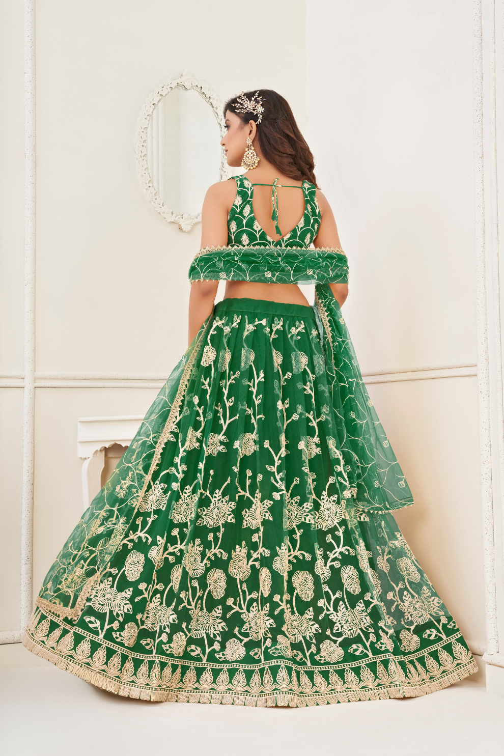 Trendy Butterfly Net Lehenga Choli with Intricate Thread & Sequin Work