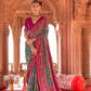Two-Tone Georgette with Silk Saree Patola Design