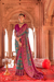 Two-Tone Georgette with Silk Saree Patola Design