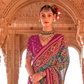 Two-Tone Georgette with Silk Saree Patola Design