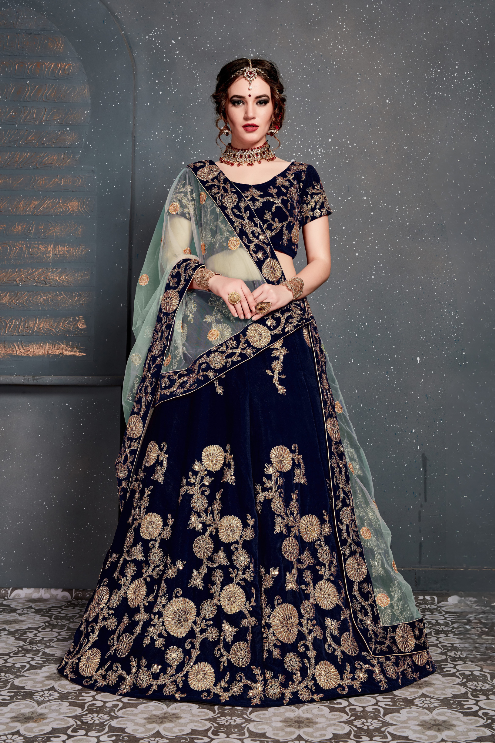 Bridal Silk Lehenga Choli Featuring Detailed Embroidered Design