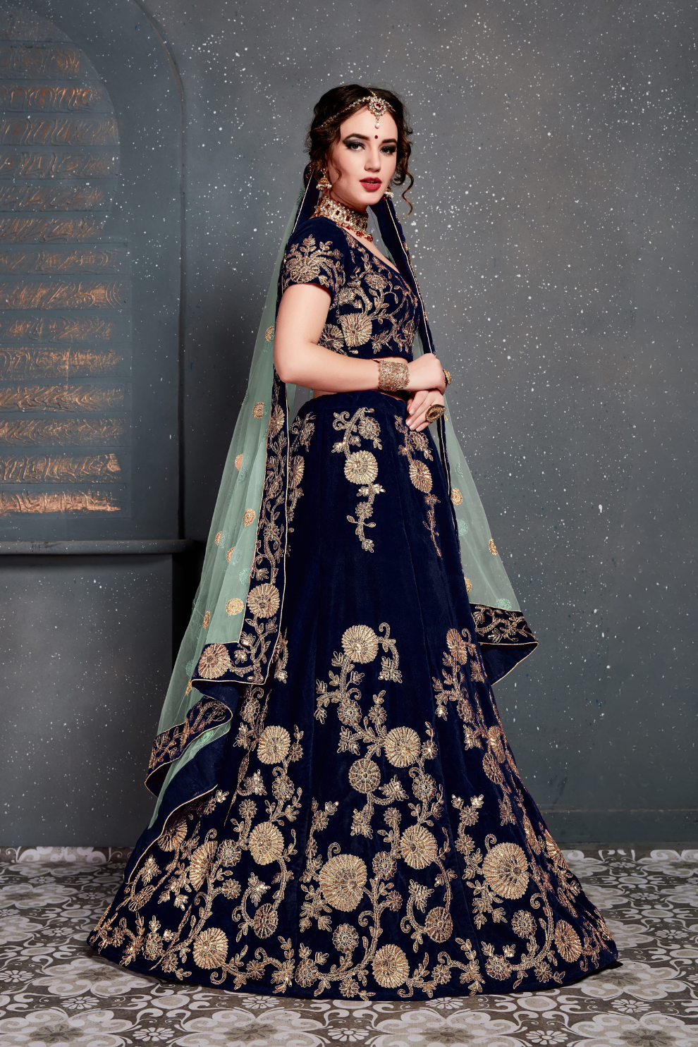 Bridal Silk Lehenga Choli Featuring Detailed Embroidered Design