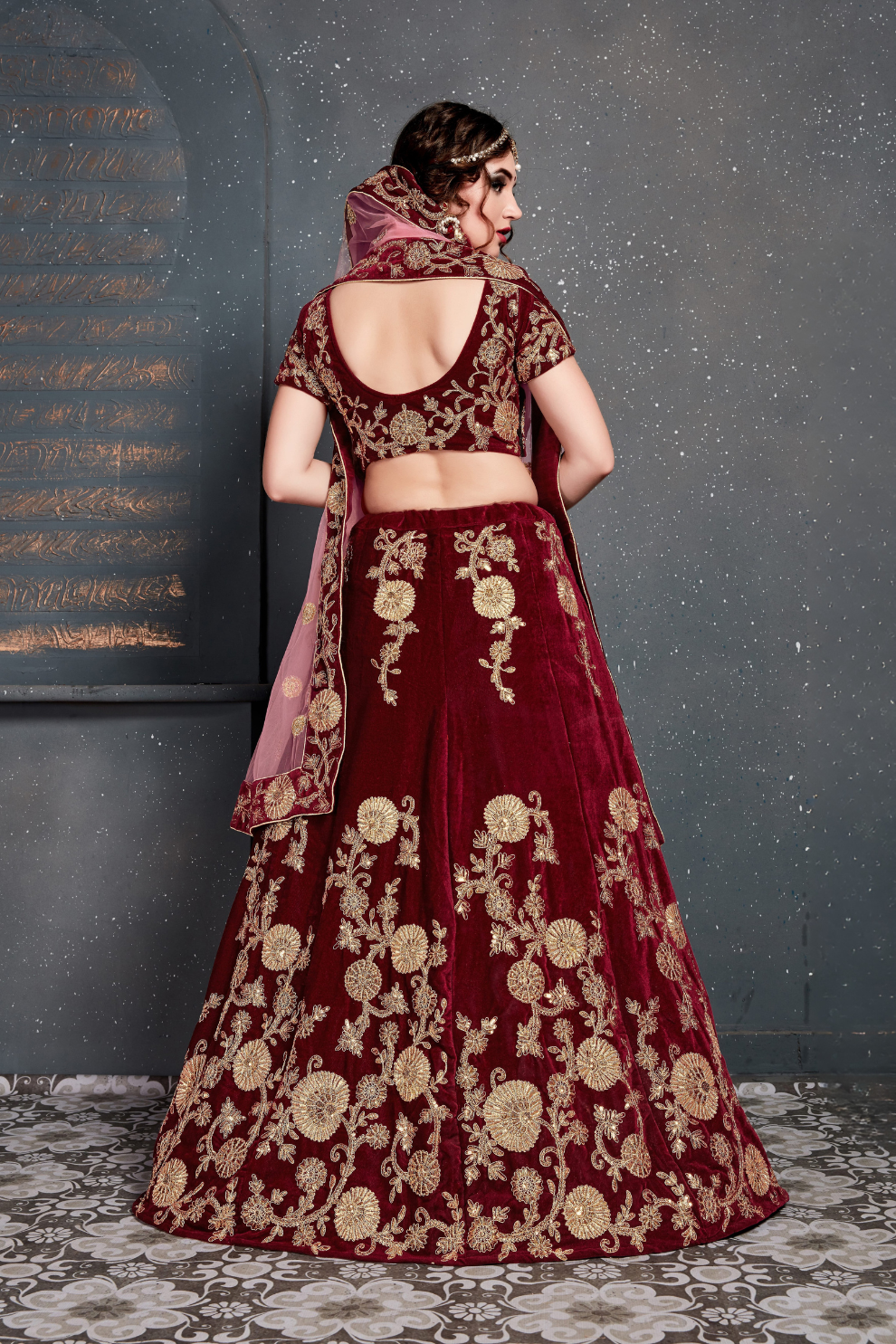 Bridal Silk Lehenga Choli Featuring Detailed Embroidered Design