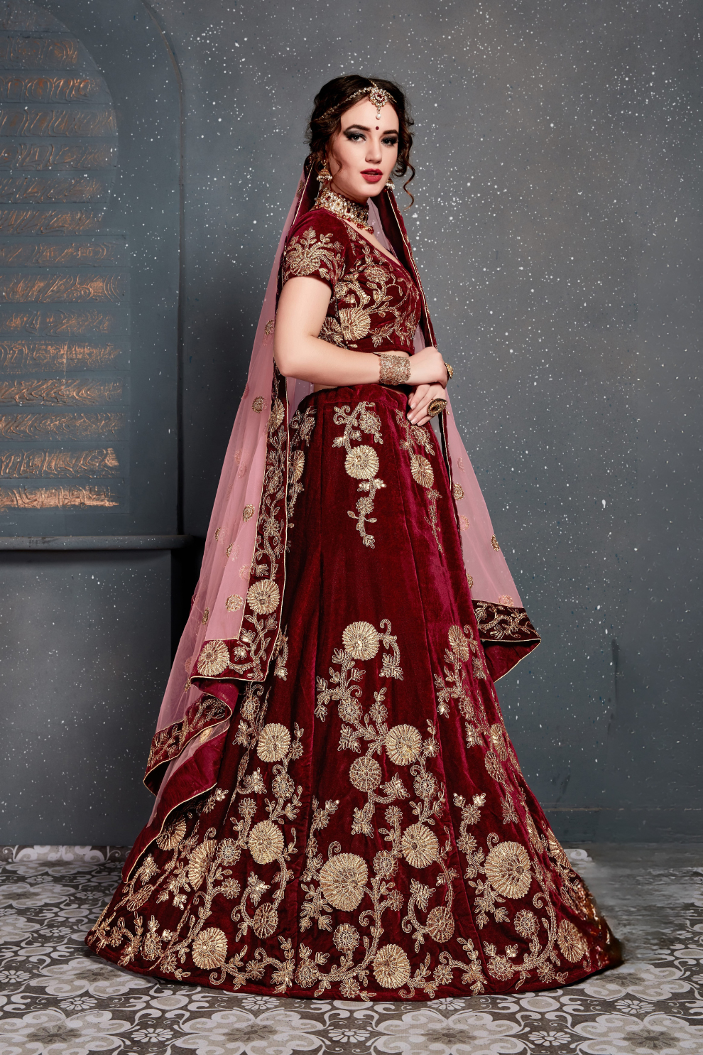Bridal Silk Lehenga Choli Featuring Detailed Embroidered Design