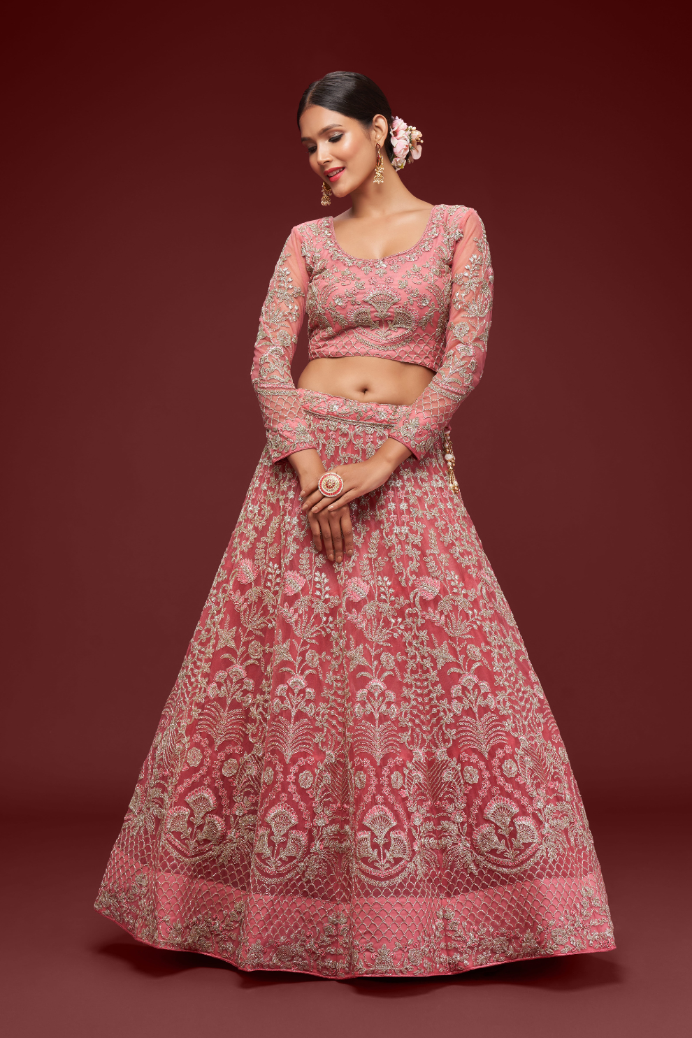 Trendy Net Dori Embroidered Lehenga Choli for Wedding