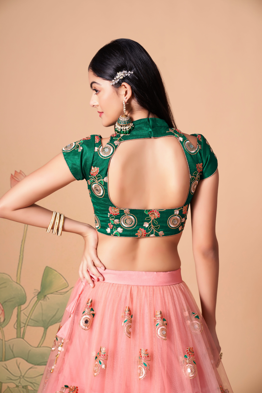 Exquisite Mirror Work Lehenga with Thread, Zari, Dori & Sequins Embroidery